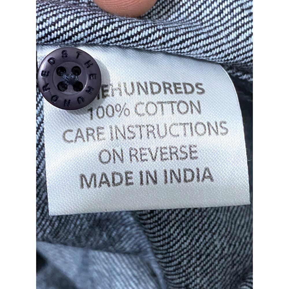 The Hundreds Denim 2 Pocket Mechanic Button Shirt Mens M Casual Skater Grunge - Picture 7 of 7